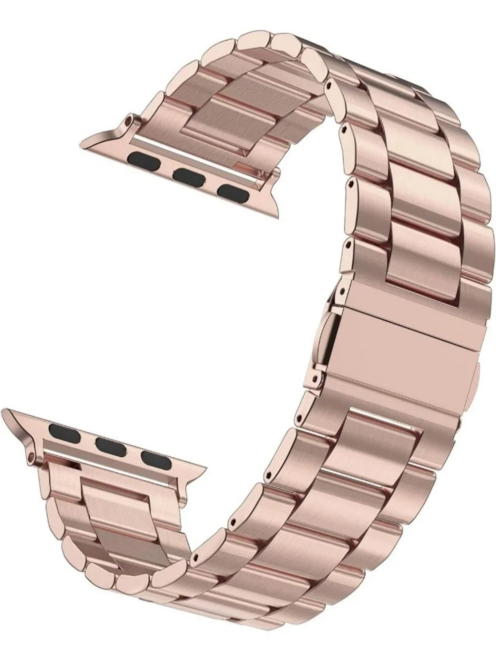 Stylish Stainless Steel Link Bracelet Band for Apple Watch Ultra 49mm, Rose Gold